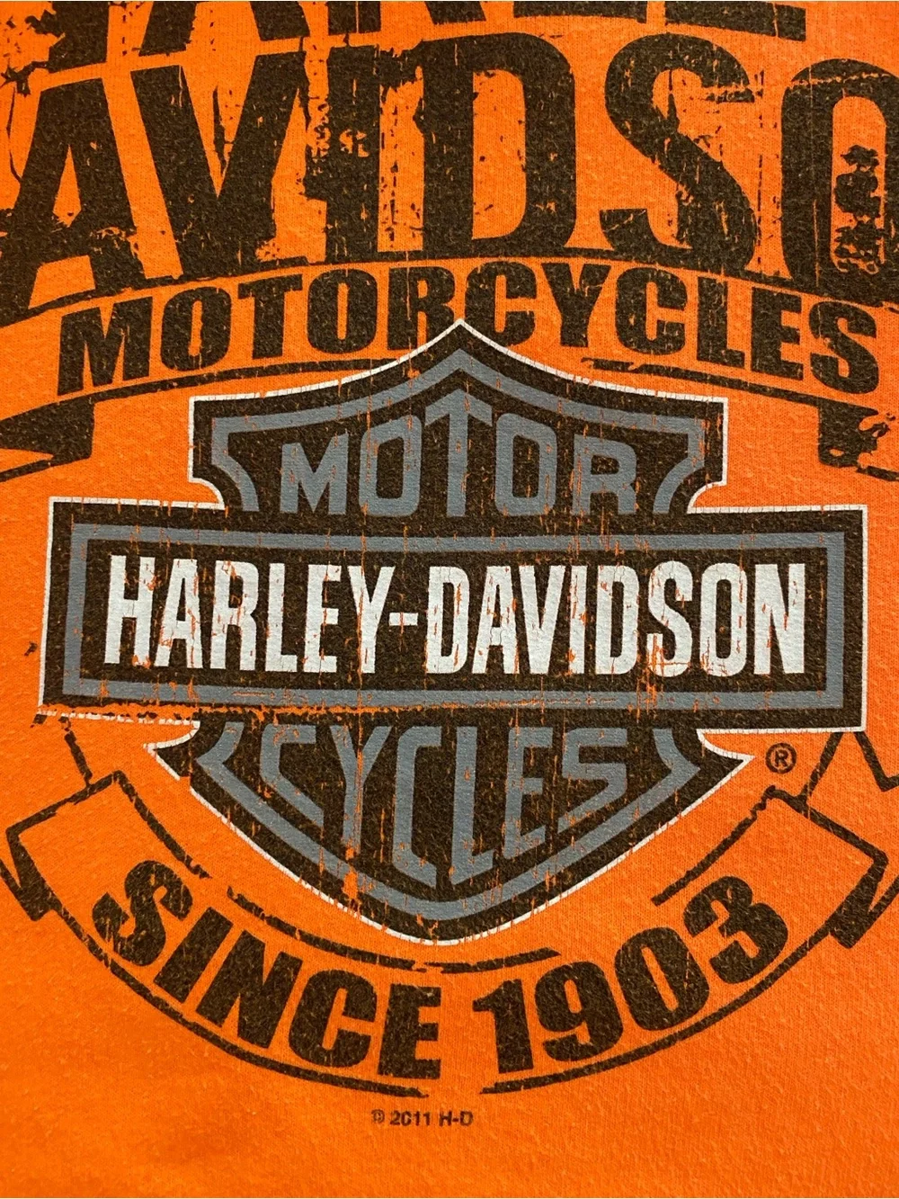 Harley-Davidson Men's Orange Logo Hoodie Sweatshirt - size XL - Mt Pleasant MI - Picture 13 of 13